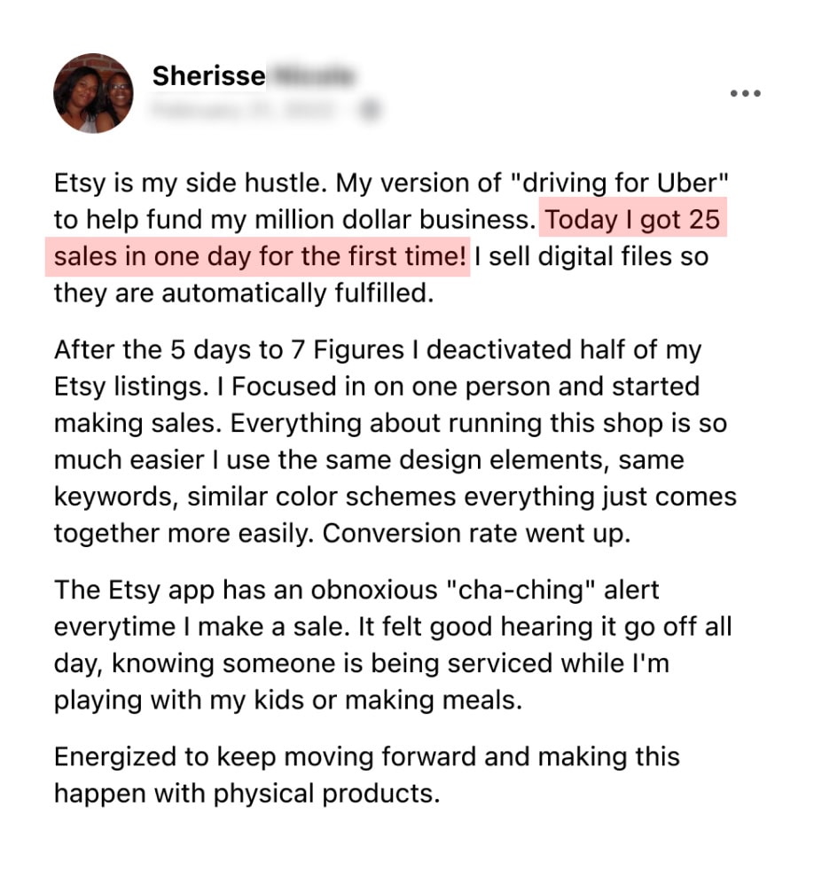 Sherisse testimonial